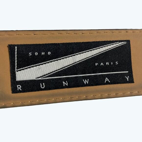 Runway Inspired · Size Small · Faux Leather Belt · Embroidered Floral Buckle - Picture 7 of 11